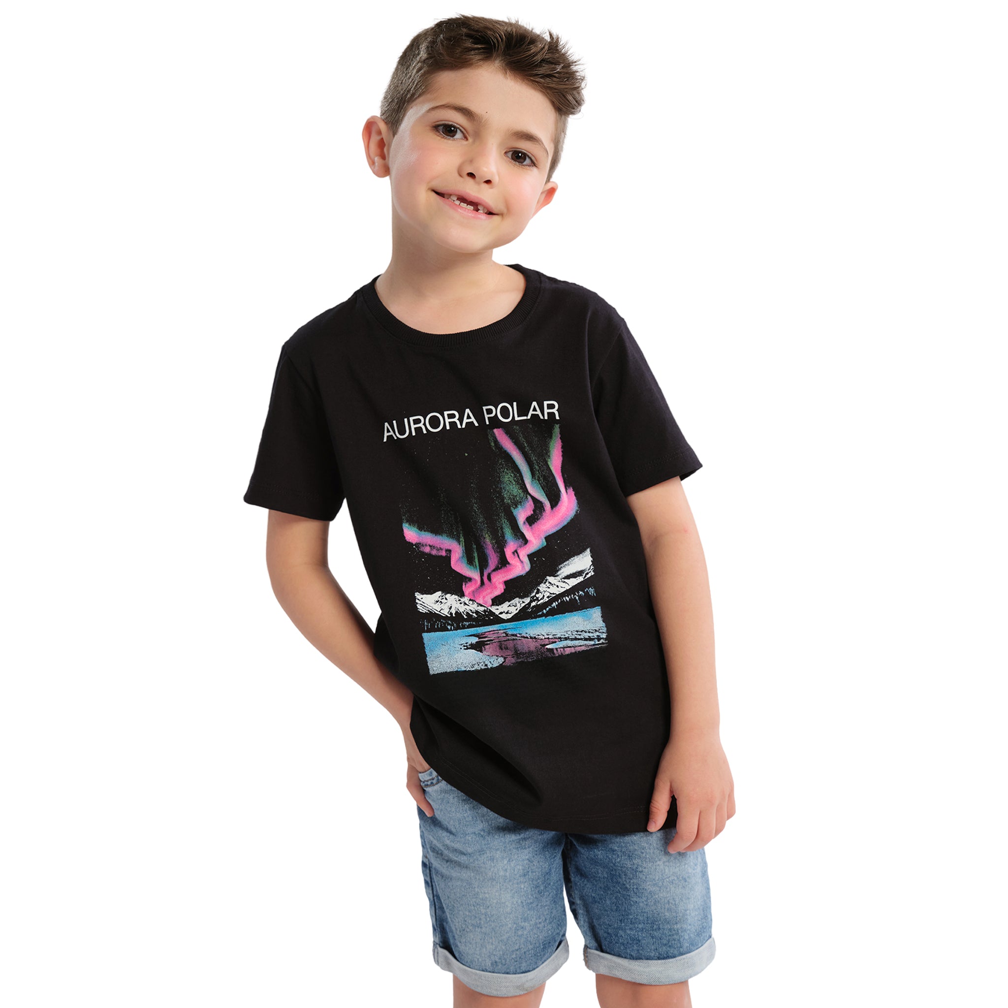 Camiseta Infantil Aurora Polar