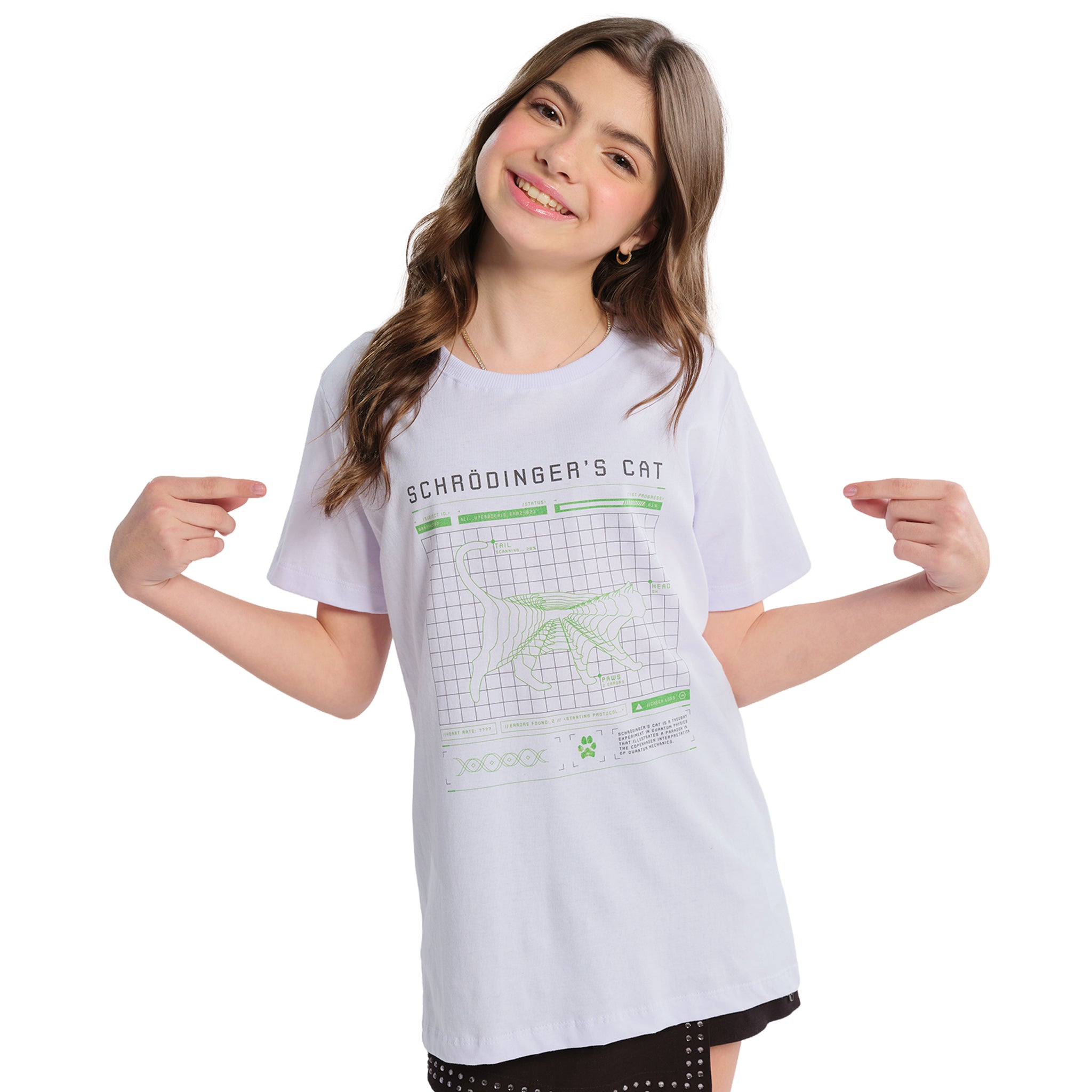 Camiseta Infantil Gato de Schrodinger
