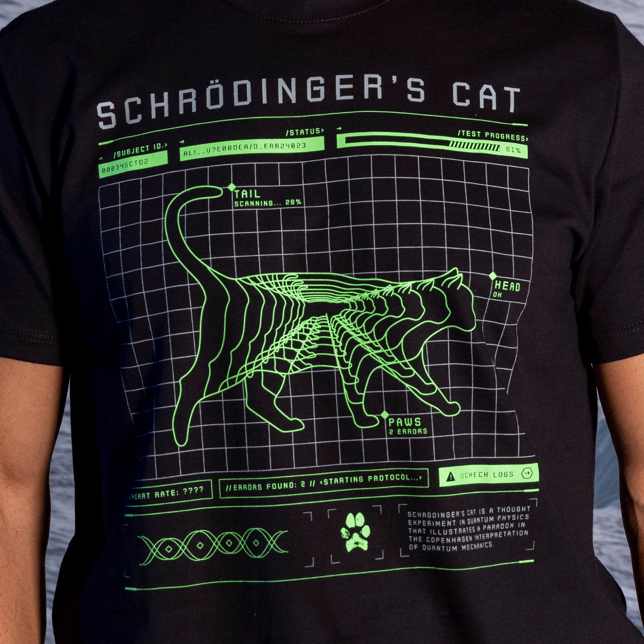 Camiseta Gato de Schrödinger – Loos - Vista o Universo