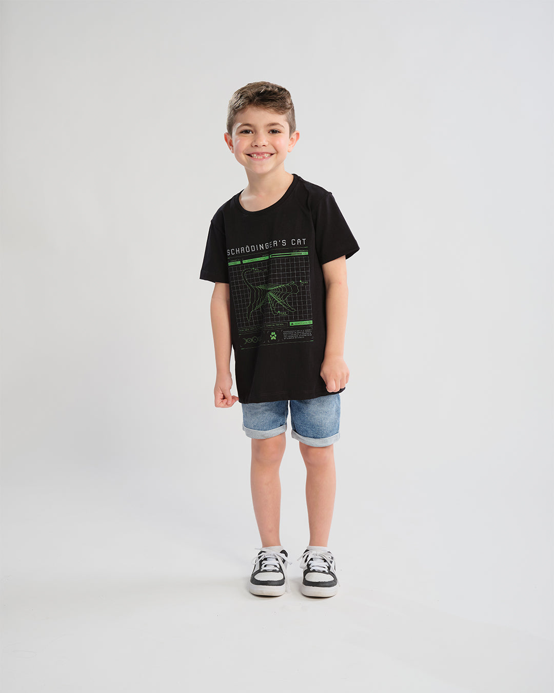 Camiseta Infantil Gato de Schrodinger